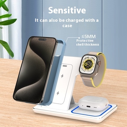 3-in-1 LED Fast Wireless Charger Stand Foldable Charging Station