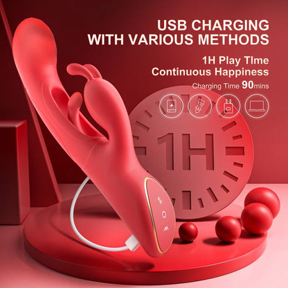 Female Sex Toys Thrusting Rabbit Vibrator for Women with 7 Powerful Vibrations & 4 Flapping Modes, Waterproof Adult Toy