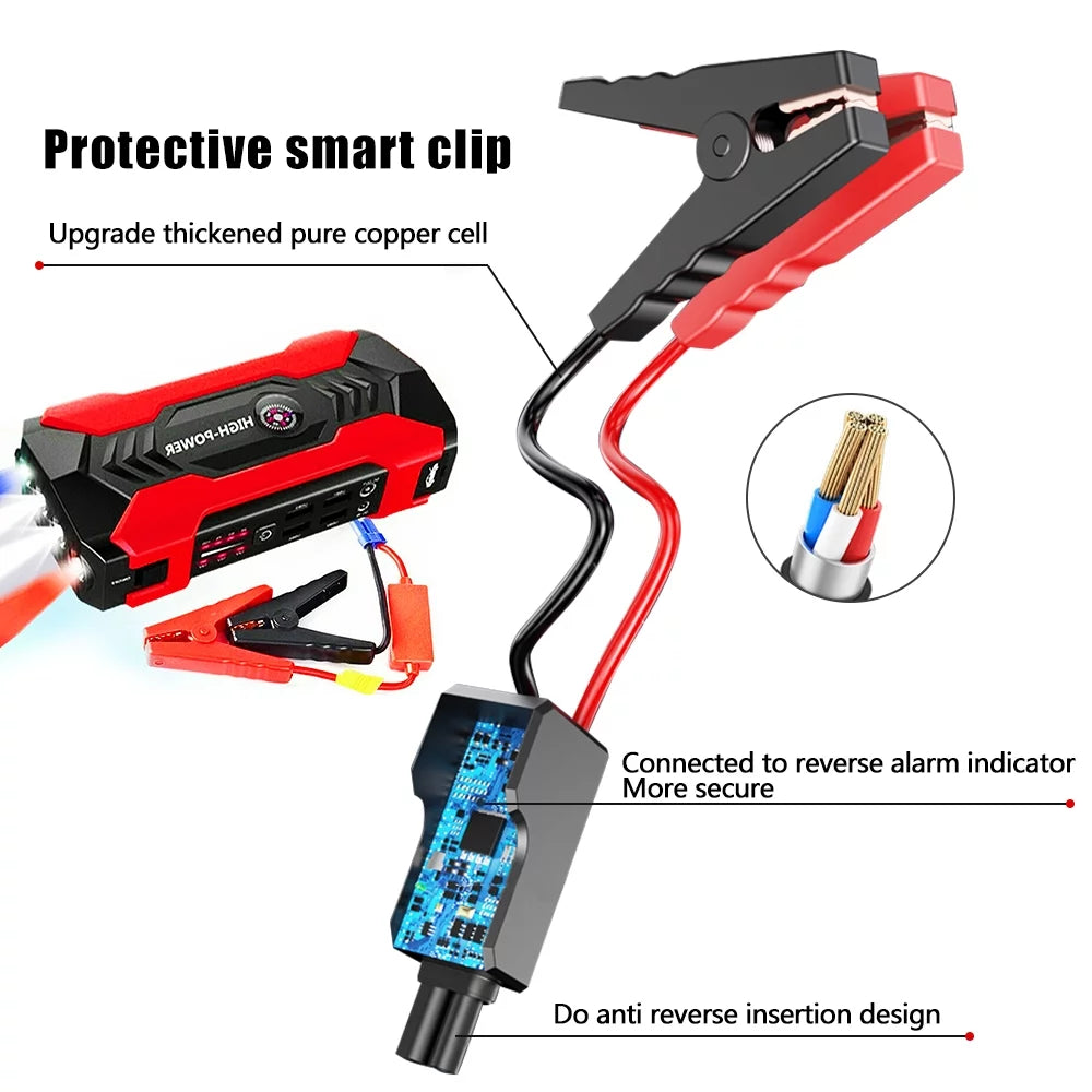 Car Jump Starter, 28000Mah 600A 12V Portable Charger Power Bank for Car Booster Battery with LED Flash Light