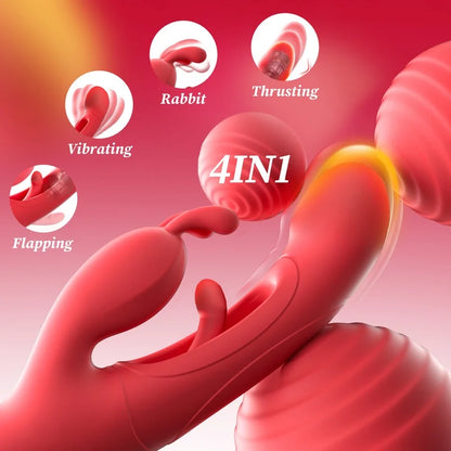 Female Sex Toys Thrusting Rabbit Vibrator for Women with 7 Powerful Vibrations & 4 Flapping Modes, Waterproof Adult Toy