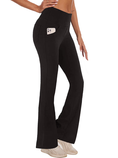 Womens Bootcut Yoga Pants Flare Workout Legging with Pockets High Waist Lightweight Bottoms Activewear Black M