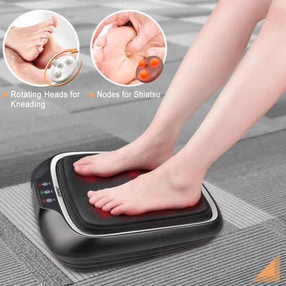 Foot Massager with Heating,Shiatsu Foot Massager for Circulation, Back Massager, Foot Warmer and Massager for Neuropathy Muscle Pain Relief Plantar Fasciitis, Gifts for Women Men