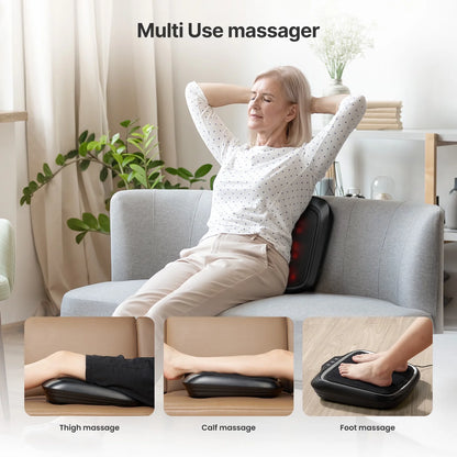 Foot Massager with Heating,Shiatsu Foot Massager for Circulation, Back Massager, Foot Warmer and Massager for Neuropathy Muscle Pain Relief Plantar Fasciitis, Gifts for Women Men