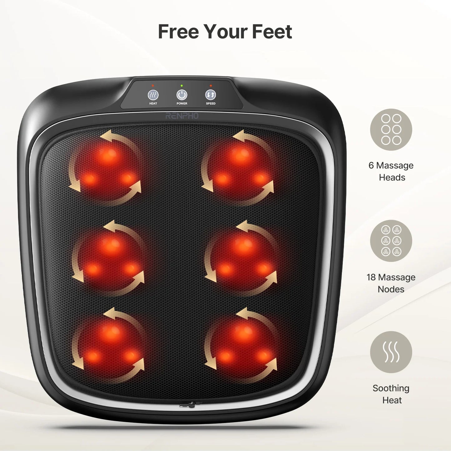 Foot Massager with Heating,Shiatsu Foot Massager for Circulation, Back Massager, Foot Warmer and Massager for Neuropathy Muscle Pain Relief Plantar Fasciitis, Gifts for Women Men
