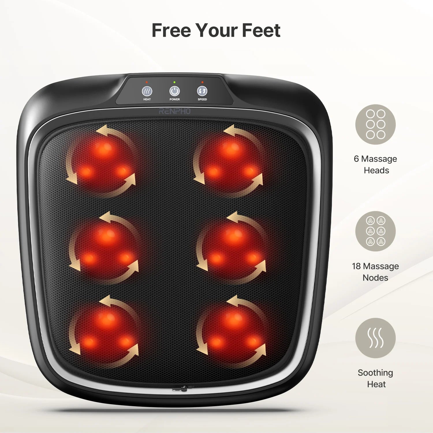 Foot Massager with Heating,Shiatsu Foot Massager for Circulation, Back Massager, Foot Warmer and Massager for Neuropathy Muscle Pain Relief Plantar Fasciitis, Gifts for Women Men