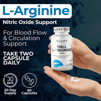 L-Arginine Nitric Oxide Supplement - 60 Caps for Heart & Athletic Health