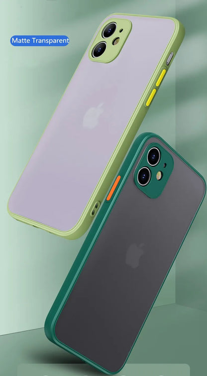Funda de teléfono mate de piel de armadura de lujo para iPhone 11 12 13 14 15 Pro Xs Max X XR 6 6s 7 8 Plus SE 2020 13 mini funda dura para PC
