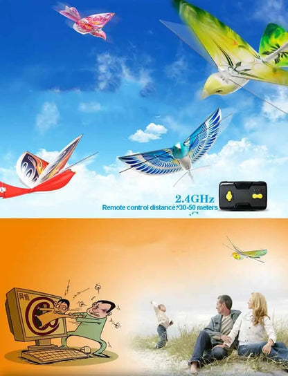 2.4GHz RC Plane RC Bird Remote Control Toys E-bird Flying Electronic Birds Mini RC Drone Toys for Birthday Gifts Boys Girls