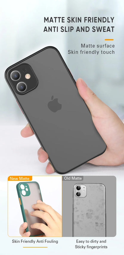 Funda de teléfono mate de piel de armadura de lujo para iPhone 11 12 13 14 15 Pro Xs Max X XR 6 6s 7 8 Plus SE 2020 13 mini funda dura para PC