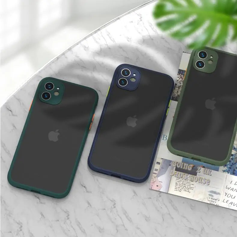 Funda de teléfono mate de piel de armadura de lujo para iPhone 11 12 13 14 15 Pro Xs Max X XR 6 6s 7 8 Plus SE 2020 13 mini funda dura para PC