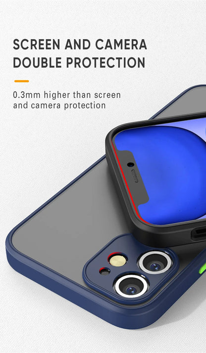 Funda de teléfono mate de piel de armadura de lujo para iPhone 11 12 13 14 15 Pro Xs Max X XR 6 6s 7 8 Plus SE 2020 13 mini funda dura para PC