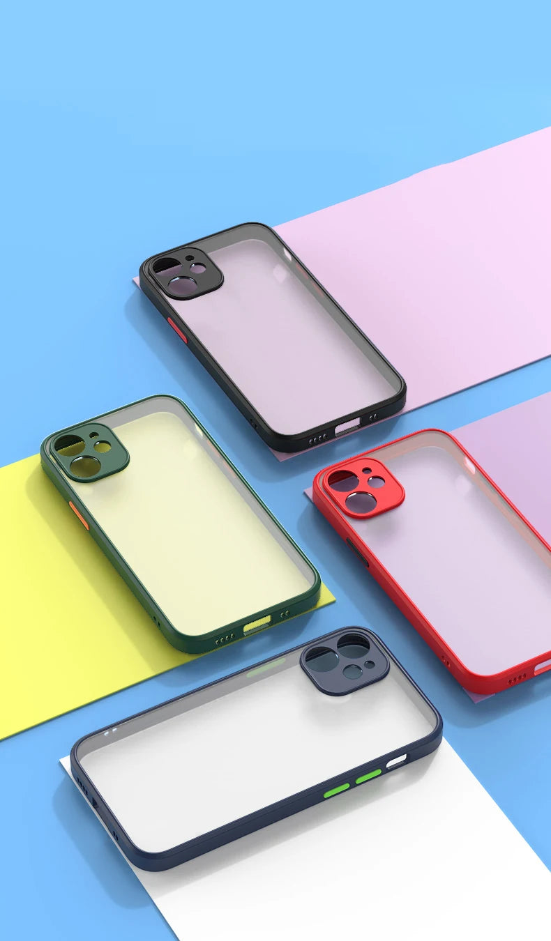 Funda de teléfono mate de piel de armadura de lujo para iPhone 11 12 13 14 15 Pro Xs Max X XR 6 6s 7 8 Plus SE 2020 13 mini funda dura para PC
