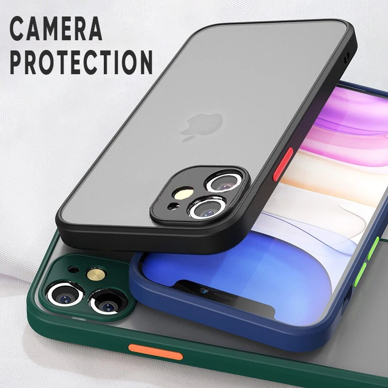 Funda de teléfono mate de piel de armadura de lujo para iPhone 11 12 13 14 15 Pro Xs Max X XR 6 6s 7 8 Plus SE 2020 13 mini funda dura para PC