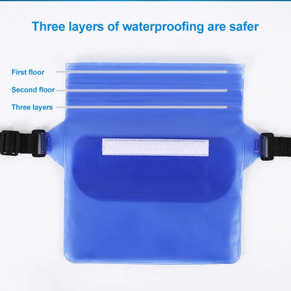 Riñonera impermeable de PVC para natación, funda de teléfono con Triple sellado para playa, fiestas acuáticas al aire libre, buceo a la deriva