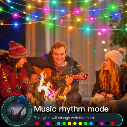 20M RGBIC USB 5V LED String Light Bluetooth Music App WS2812 Programmable DIY Fairy Lights Birthday Party Garland Christmas Decoration
