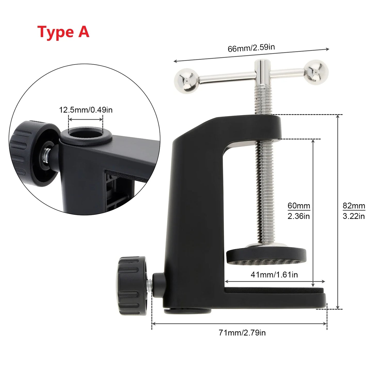 2-in-1 Heavy Duty Table Mounting Clamp, Metal Desktop Clamp, Microphone Clamp Holder for Microphone Suspension Boom Scissor Arm/Desk Lamp