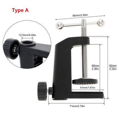 2-in-1 Heavy Duty Table Mounting Clamp, Metal Desktop Clamp, Microphone Clamp Holder for Microphone Suspension Boom Scissor Arm/Desk Lamp