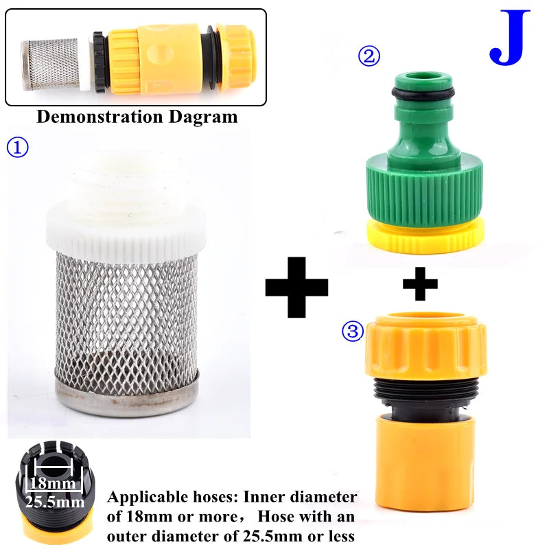 1/2 3/4 Inch Garden Watering Filter Car Washer Irrigation Hose Filter Water Pipe Quick Connector Aquarium Water Pump Strainer