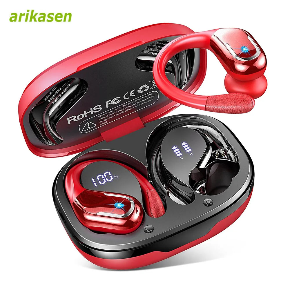 75Hrs Bluetooth 5.3 Headphones, IP7 Waterproof Wireless Earbuds with ENC Noise Cancelling Mic, Deep Bass for Sports, Workout and Gym