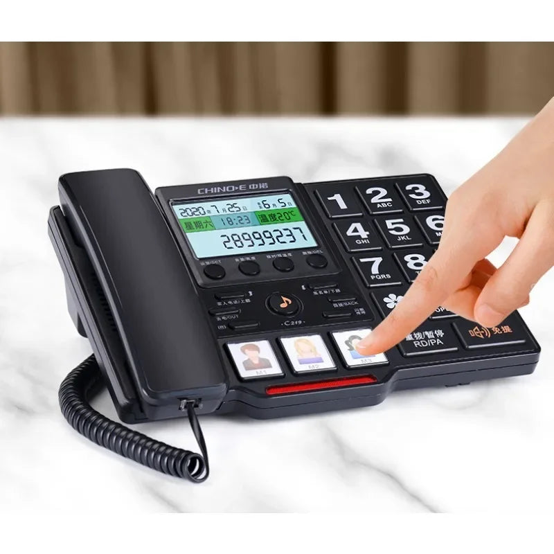 C219 Big Button Big Display for Seniors Call Display Hands-Free Speaker Home Landline Phone