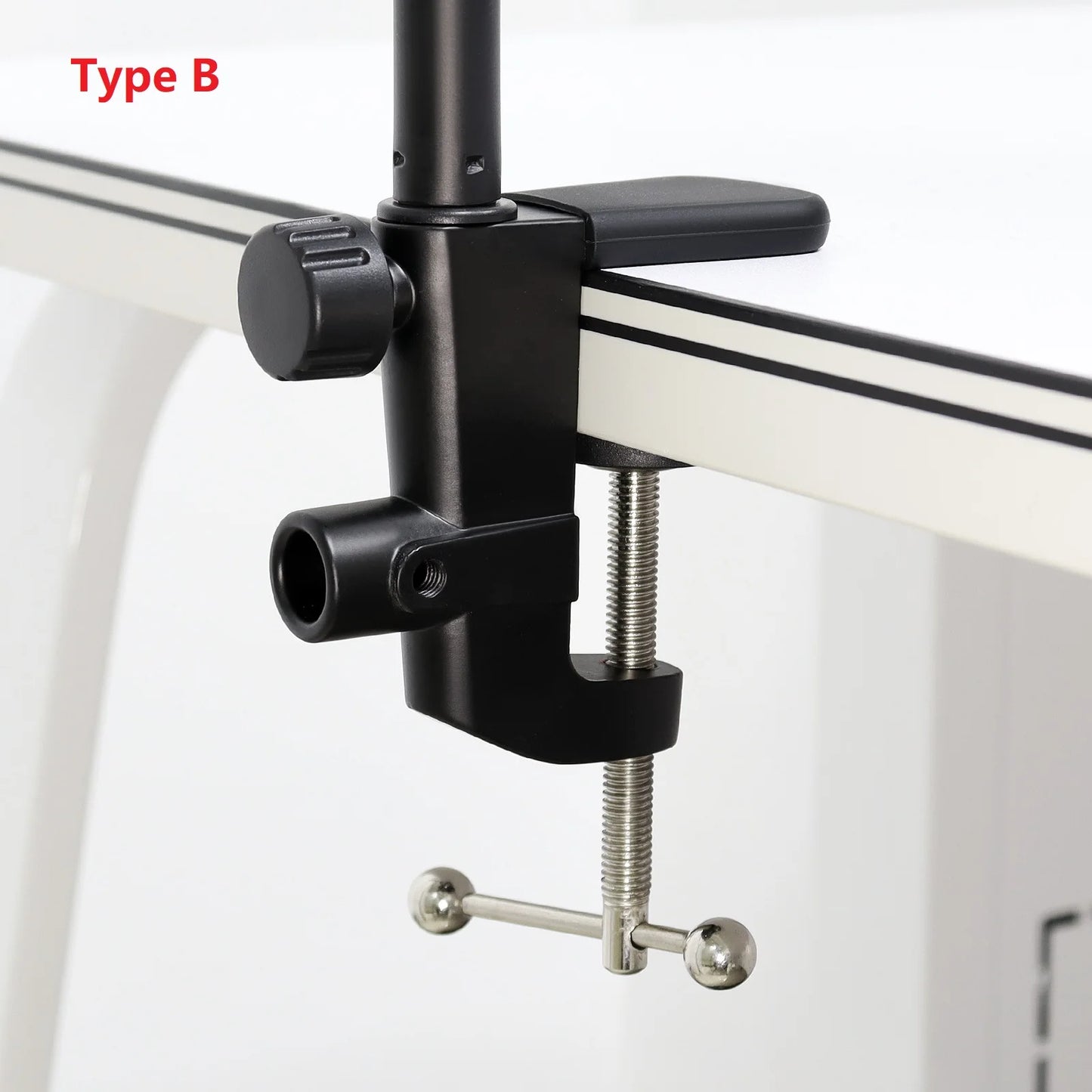 2-in-1 Heavy Duty Table Mounting Clamp, Metal Desktop Clamp, Microphone Clamp Holder for Microphone Suspension Boom Scissor Arm/Desk Lamp