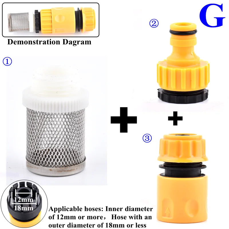1/2 3/4 Inch Garden Watering Filter Car Washer Irrigation Hose Filter Water Pipe Quick Connector Aquarium Water Pump Strainer