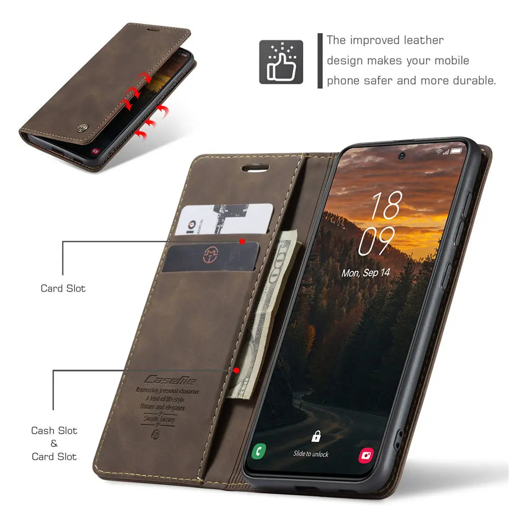 Funda de teléfono de cuero con tapa magnética S24FE para Samsung Galaxy S24 FE S24Plus Capa con ranura para tarjeta de crédito funda tipo billetera para Galaxy S24 Ultra