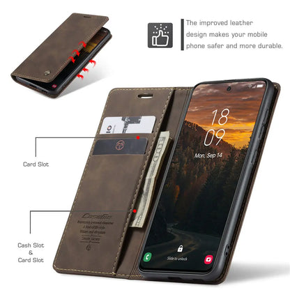 Funda de teléfono de cuero con tapa magnética S24FE para Samsung Galaxy S24 FE S24Plus Capa con ranura para tarjeta de crédito funda tipo billetera para Galaxy S24 Ultra