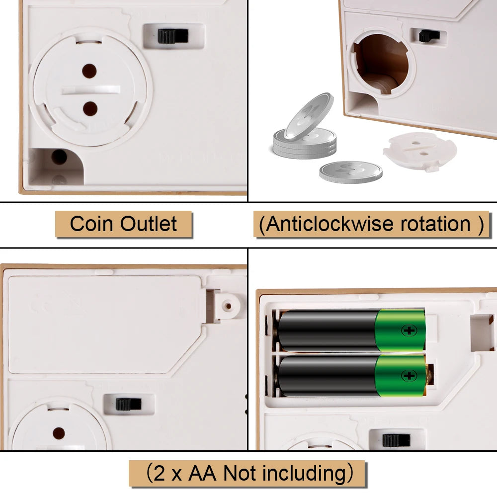 Hucha electrónica de plástico para niños, caja de ahorro de dinero, lindo Panda automatizado, gato, robar monedas, regalo