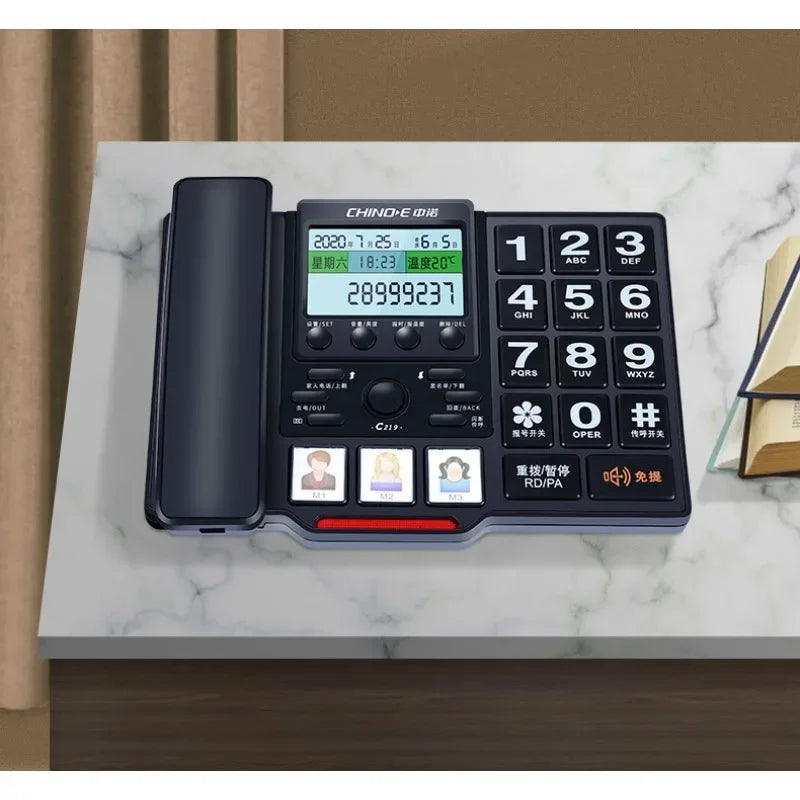 C219 Big Button Big Display for Seniors Call Display Hands-Free Speaker Home Landline Phone