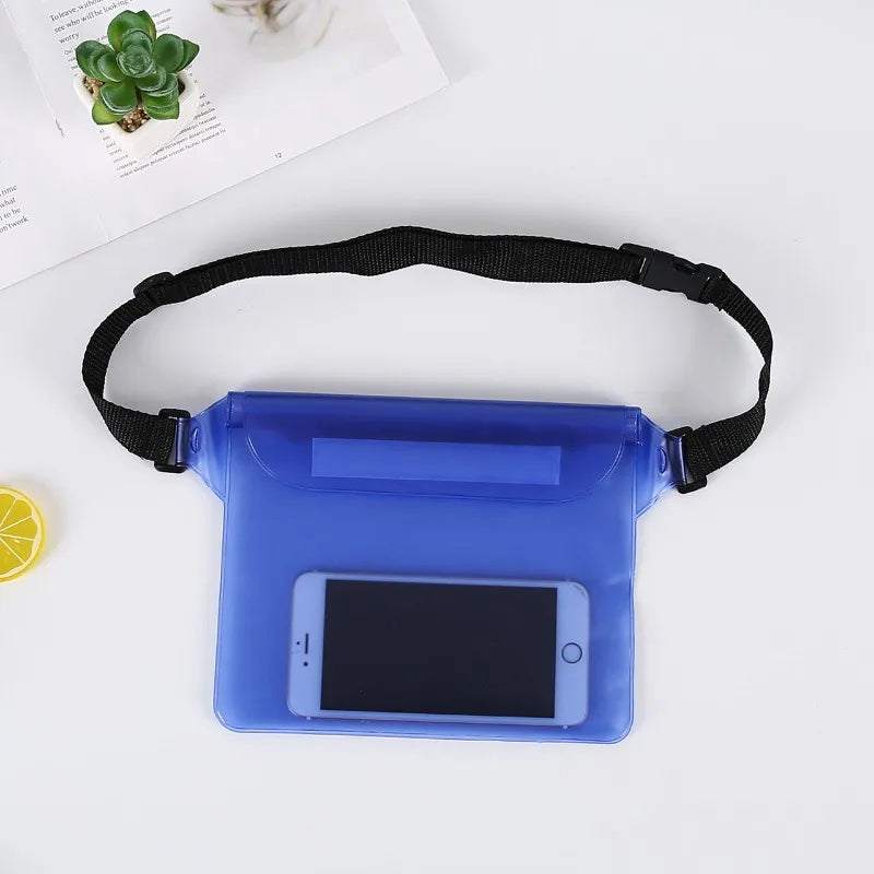 Riñonera impermeable de PVC para natación, funda de teléfono con Triple sellado para playa, fiestas acuáticas al aire libre, buceo a la deriva