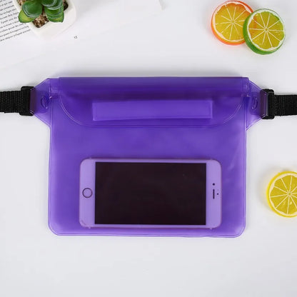 Riñonera impermeable de PVC para natación, funda de teléfono con Triple sellado para playa, fiestas acuáticas al aire libre, buceo a la deriva
