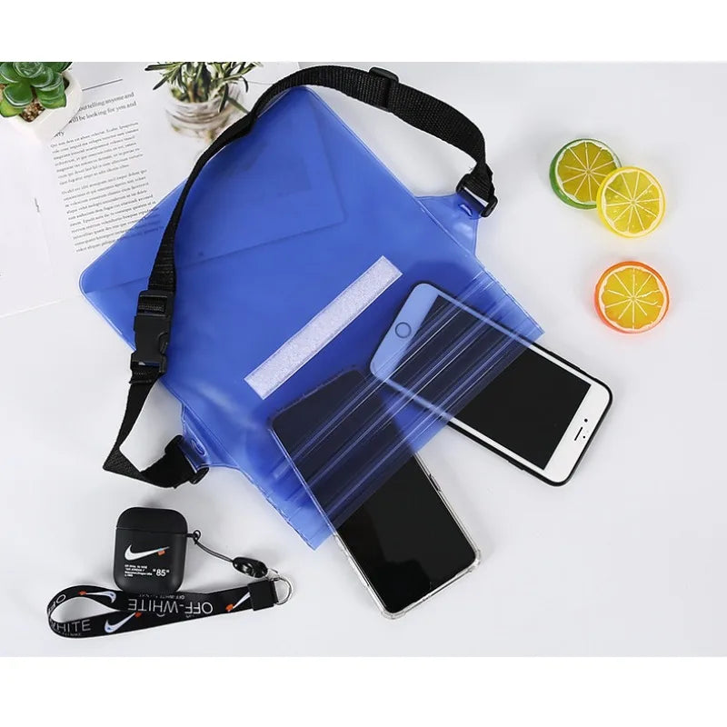 Riñonera impermeable de PVC para natación, funda de teléfono con Triple sellado para playa, fiestas acuáticas al aire libre, buceo a la deriva