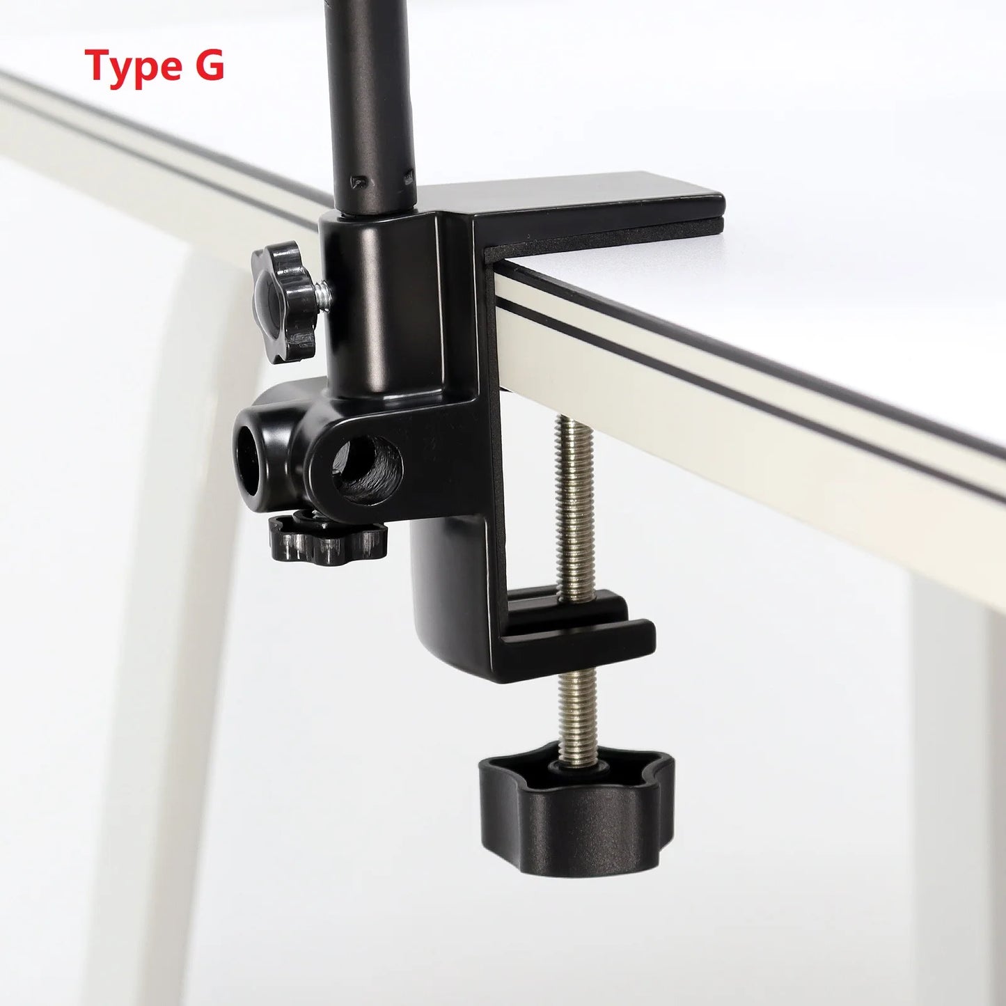 2-in-1 Heavy Duty Table Mounting Clamp, Metal Desktop Clamp, Microphone Clamp Holder for Microphone Suspension Boom Scissor Arm/Desk Lamp