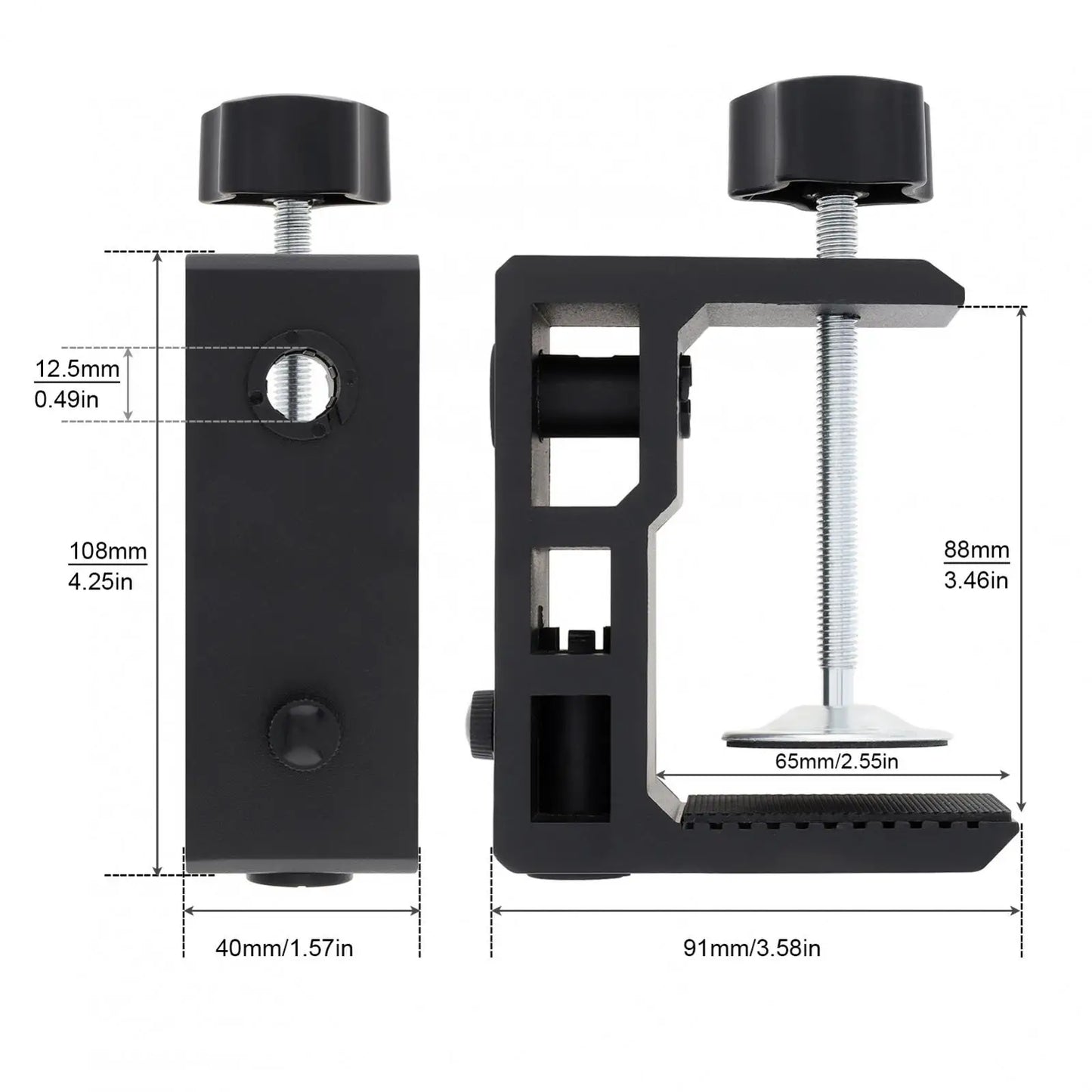2-in-1 Heavy Duty Table Mounting Clamp, Metal Desktop Clamp, Microphone Clamp Holder for Microphone Suspension Boom Scissor Arm/Desk Lamp