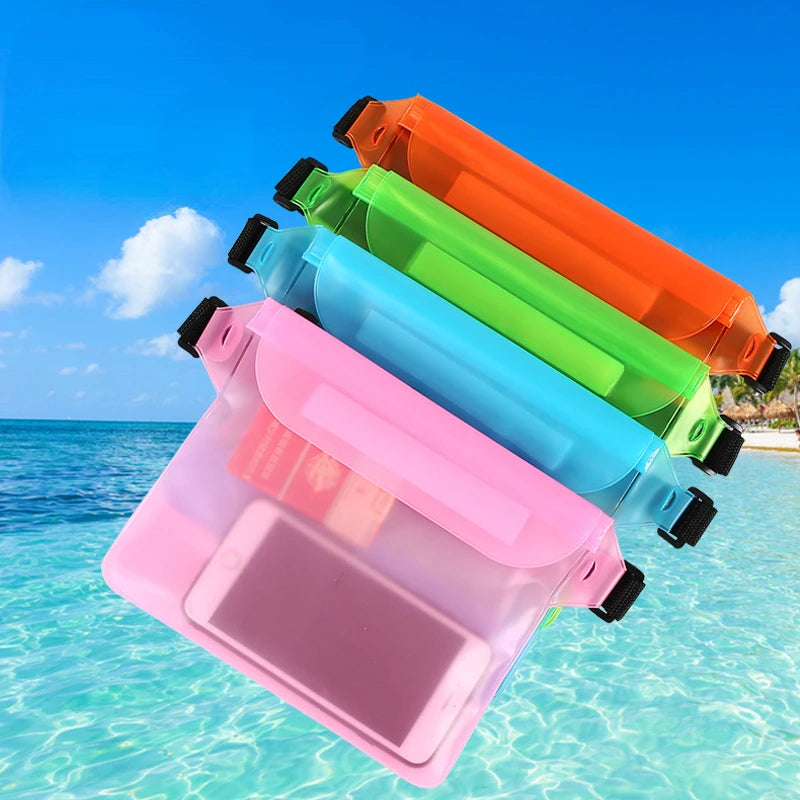 Riñonera impermeable de PVC para natación, funda de teléfono con Triple sellado para playa, fiestas acuáticas al aire libre, buceo a la deriva
