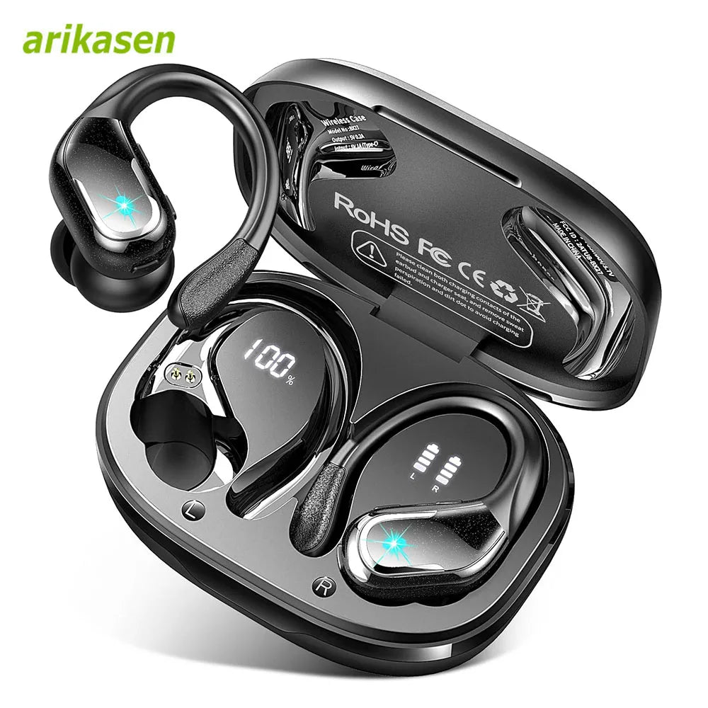 75Hrs Bluetooth 5.3 Headphones, IP7 Waterproof Wireless Earbuds with ENC Noise Cancelling Mic, Deep Bass for Sports, Workout and Gym