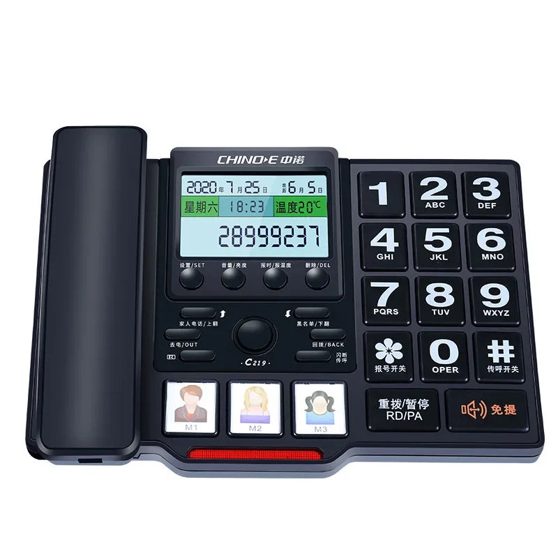 C219 Big Button Big Display for Seniors Call Display Hands-Free Speaker Home Landline Phone