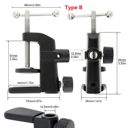 2-in-1 Heavy Duty Table Mounting Clamp, Metal Desktop Clamp, Microphone Clamp Holder for Microphone Suspension Boom Scissor Arm/Desk Lamp