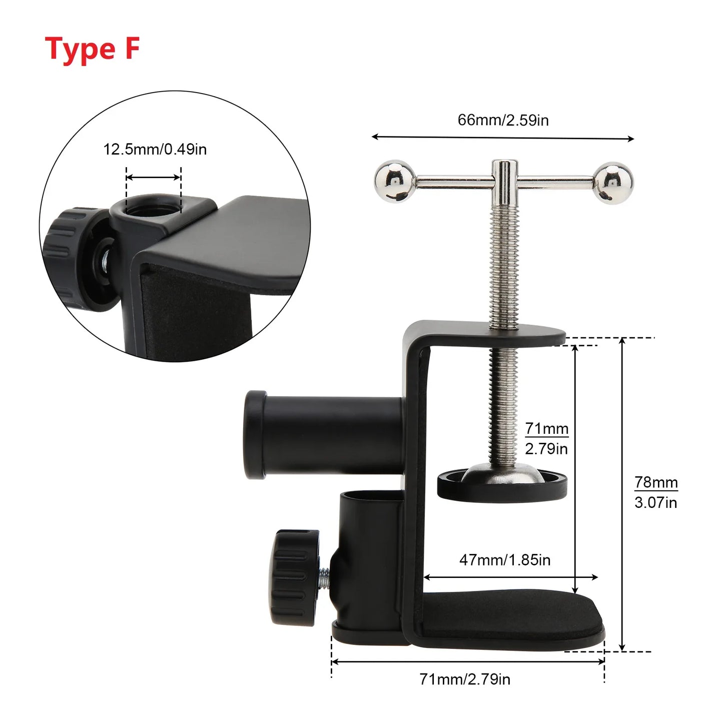 2-in-1 Heavy Duty Table Mounting Clamp, Metal Desktop Clamp, Microphone Clamp Holder for Microphone Suspension Boom Scissor Arm/Desk Lamp