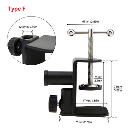2-in-1 Heavy Duty Table Mounting Clamp, Metal Desktop Clamp, Microphone Clamp Holder for Microphone Suspension Boom Scissor Arm/Desk Lamp