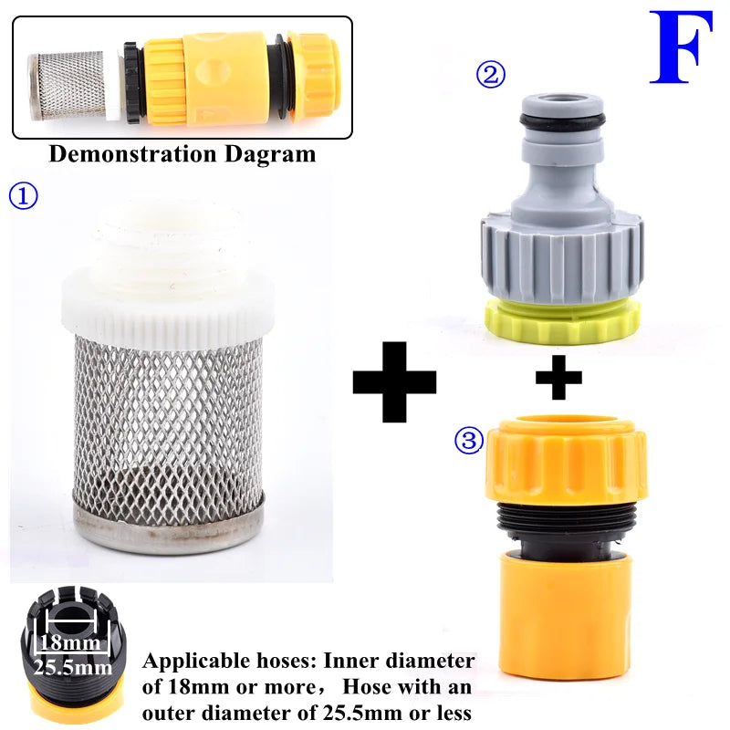 1/2 3/4 Inch Garden Watering Filter Car Washer Irrigation Hose Filter Water Pipe Quick Connector Aquarium Water Pump Strainer