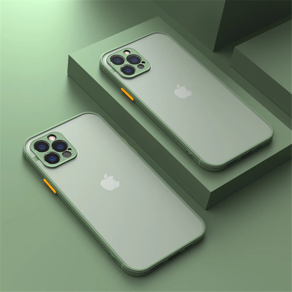 Funda de teléfono mate de piel de armadura de lujo para iPhone 11 12 13 14 15 Pro Xs Max X XR 6 6s 7 8 Plus SE 2020 13 mini funda dura para PC
