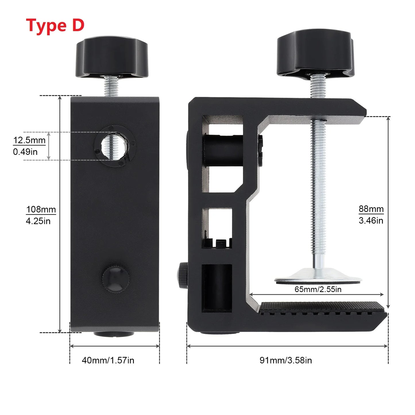 2-in-1 Heavy Duty Table Mounting Clamp, Metal Desktop Clamp, Microphone Clamp Holder for Microphone Suspension Boom Scissor Arm/Desk Lamp