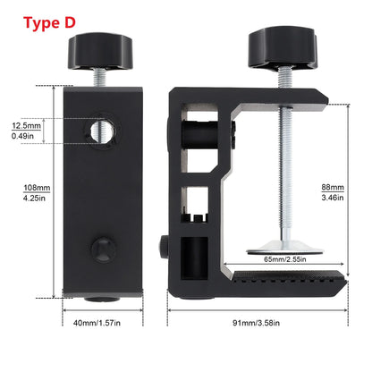 2-in-1 Heavy Duty Table Mounting Clamp, Metal Desktop Clamp, Microphone Clamp Holder for Microphone Suspension Boom Scissor Arm/Desk Lamp