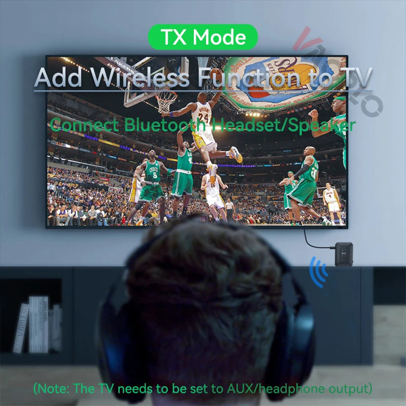Transmisor receptor inalámbrico Bluetooth 5,4, adaptador de Audio estéreo HIFI AUX/U Disk/TF de 3,5mm con micrófono para Kit de coche, altavoz, PC y TV