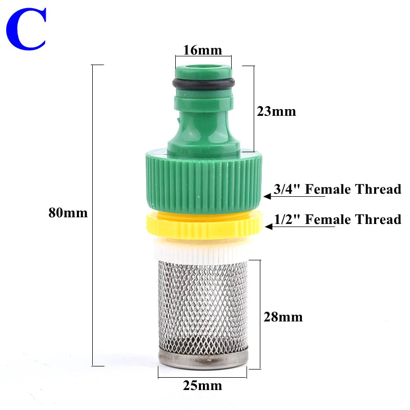 1/2 3/4 Inch Garden Watering Filter Car Washer Irrigation Hose Filter Water Pipe Quick Connector Aquarium Water Pump Strainer