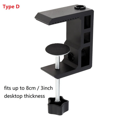 2-in-1 Heavy Duty Table Mounting Clamp, Metal Desktop Clamp, Microphone Clamp Holder for Microphone Suspension Boom Scissor Arm/Desk Lamp