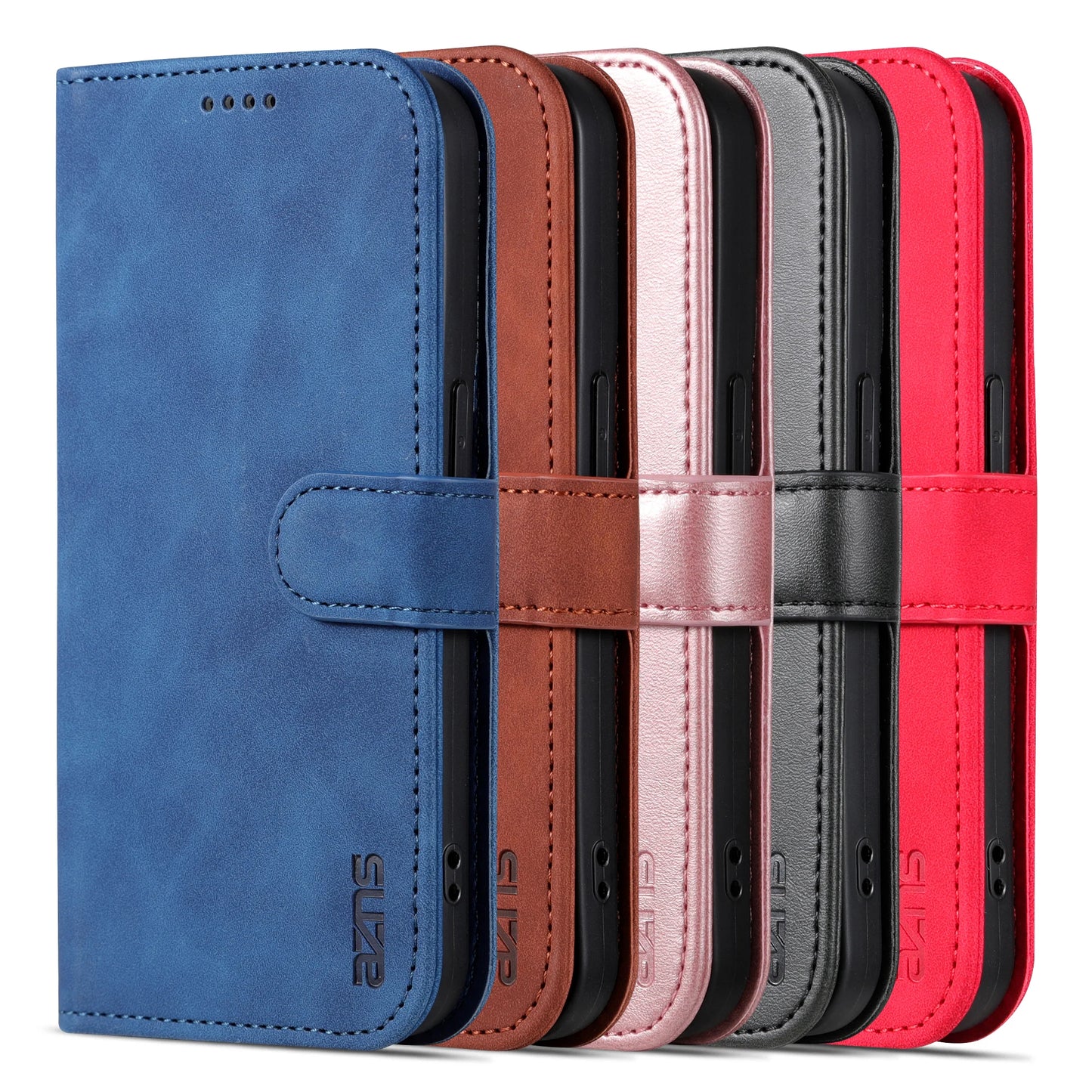 Funda para iPhone 13 15 Pro Max funda de teléfono con bolsillo para tarjetas para IPhone 14 12 11 XS 8Plus 7P 6P 13Pro SE2 Cartera de cuero genuino de alta calidad