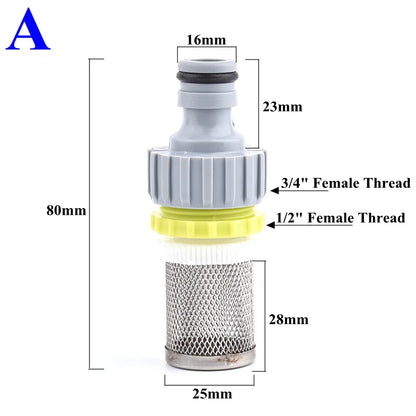 1/2 3/4 Inch Garden Watering Filter Car Washer Irrigation Hose Filter Water Pipe Quick Connector Aquarium Water Pump Strainer